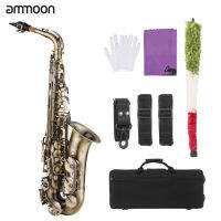 Ammoon E-Flat อัลโตแซกโซโฟน Ophone Vintage สไตล์ Eb Alto อัลโตแซกโซโฟนเครื่องดนตรีแบบเป่ากระเป๋าถือคอกระเป๋าเป้สะพายหลังสายรัด Mouthpiece สำหรับ Beginner นักเรียนผู้เล่นระดับกลาง