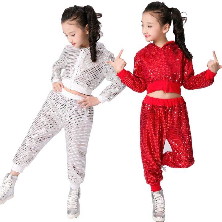 children-sequins-jazz-dance-modern-cheerleading-hip-hop-costume-for-kids-boy-girls-crop-top-and-pant-performance-outfits-clothes