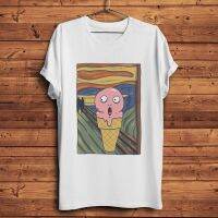 Munch The Scream Ice Cream Skrik Funny Artistic T Shirt Men White Tshirt