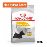 อาหารสุนัข Royal Canin Mini Dermacomfort อาหารสุนัขเล็ก มินิ อาหารสุนัขผิวแพ้ง่าย แบบเม็ด อายุ 10 เดือนขึ้นไป 8กก. (1ถุง) Royal Canin Adult Dog Food Mini Dermacomfort For Adult Dogs with Skin Irritation and Itching 8Kg. (1bag)