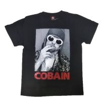 แขนสั้นโอเวอร์ไซส์เสื้อวง kurt cobain / นักร้องนำ NirvanaS-4XL  MDF3