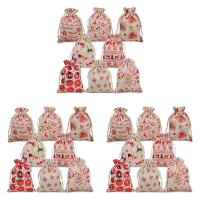 48Pcs Christmas Drawstring Gift Bags Burlap, Gift Pouch Goody Bags for Candy Wrapper Gift Christmas Party Favor Supplies