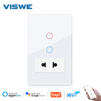 VISWE 12แก๊งสมาร์ทสวิทช์ Wifi กับสามัญ2Pins ซ็อกเก็ต,118*72มิลลิเมตรแผงกระจกนิรภัย,สวิทช์สัมผัส Tuya บ้านสมาร์ท