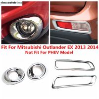 ABS Chrome Front Rear Fog Lights Lamps Decoration Cover Kit Trim For Mitsubishi Outlander EX 2013 2014 Auto Accessories Exterior