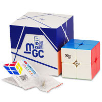 YJ MGC 2x2แม่เหล็กเมจิก Cube สีดำหรือ Stickerless YongJun MGC 2x2x2ความเร็ว Cube สำหรับการฝึกอบรมสมองของเล่นสำหรับเด็กเด็ก