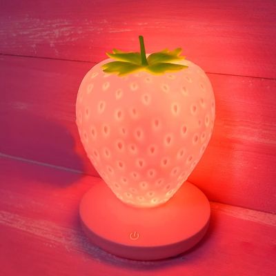 Strawberry Night Light Cute Silicone Strawberry Light LED Cute Night Light Bedside Color Changing Light Three Mode Touch