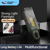 ไฟฉายพวงกุญแจ TIP0061LED SmilingShark กันตกพวงกุญแจไฟกะทัดรัดอย่างมากแบตเตอรี่มาพร้อมกับไฟฉายแบบชาร์จไฟได้ขนาดเล็กไฟฉายแบบแพ็ค2อันไฟฉุกเฉินพร้อมโหมดไฟ43โหมดการทำงานและที่เปิดขวดพับเป็นขาตั้ง