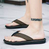 Flip-flops for men summer 2023 new fashion outer wear Korean style trendy flip-flops non-slip outdoor mens beach sandals 【JYUE】