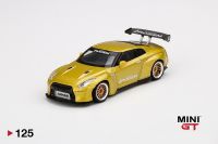 R35 GT-R นิสสัน GT Pandem ปีกสากลสีเหลือง RHD Minigt TSM รถโมเดล Diecast