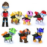 7Pcs Paw Patrol Figures Set Deformation Dog Ryder Captain Skye Marshall Action Figures Model Children Toy Gifts