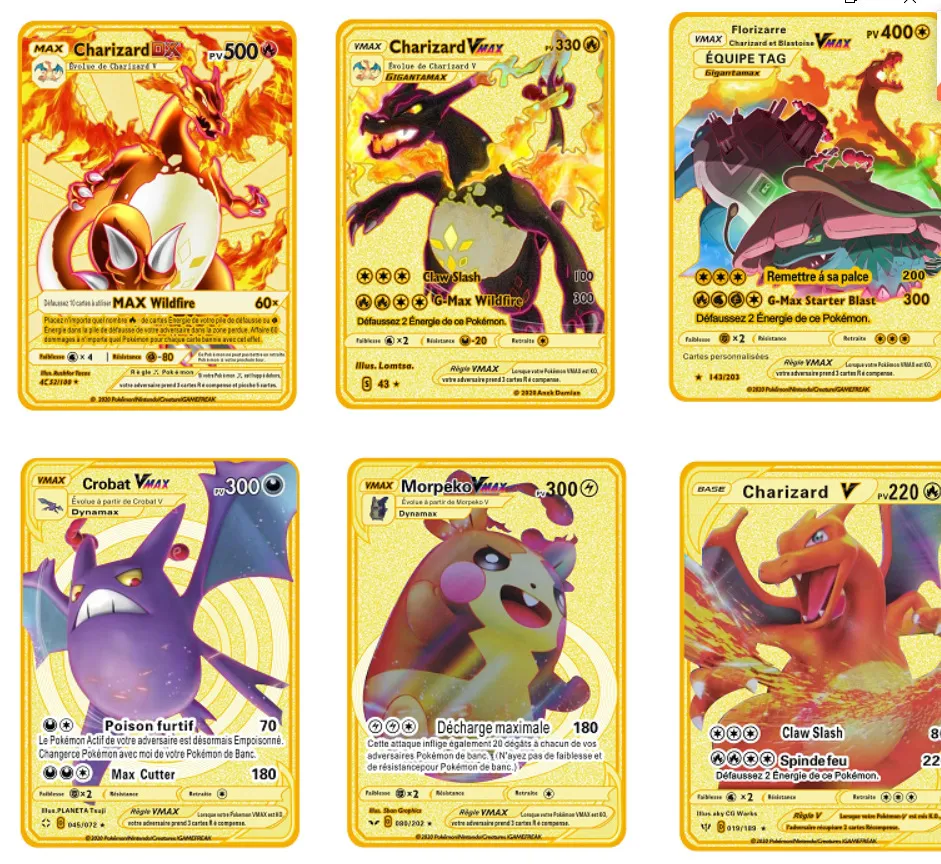 English Pokemon Card Gold Original Mew  Pokemon Card Rainbow Charizard -  English - Aliexpress