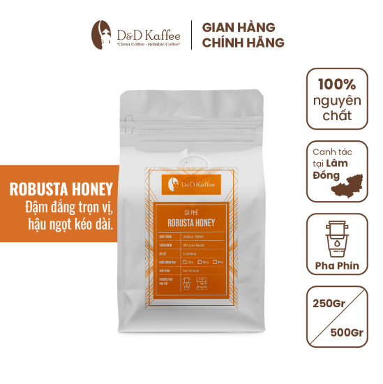 Cà phê robusta honey, cà phê nguyên chất - vị đậm đà, hương thơm, hậu ngọt - ảnh sản phẩm 1