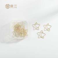 TUTU 25 PCS Cute moon star Modeling Bookmark Paper Clip School Office Supply Metal Plating Gold Paper Clip Gift Stationery H0375