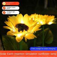 1/3 flower Solar ground lights outdoor waterproof simulation sunflower flower lights garden garden decorative lights Solar lawn lights