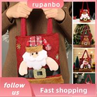 RUPANBO039392692 ถุงขนมถุง ถุงของขวัญเด็ก กวางกวาง ซานตาคลอส กระเป๋าโท้ทคริสต์มาส ของตกแต่งคริสต์มาส สโนว์แมน