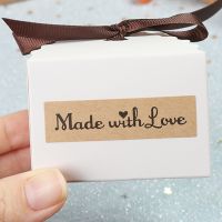 hot！【DT】❄✸  120Pcs/Pack Made With Stickers Paper Crafts Labels Valentines Day Wedding Sticker