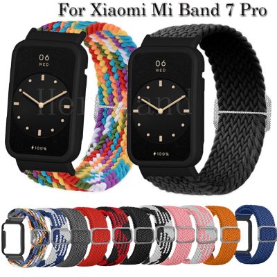 Tali Jam Tangan Nilon Kepang untuk Xiaomi Mi Band 7 Pro Gelang Pintar Gelang Tenunan Elastis Kepang Miband 7pro Tali Jam Baru