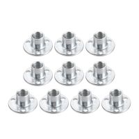 Uxcell 10pcs M8x22mm M10x25mm Brad Hole Tee Nut Wooden Furniture Carbon Steel Round Base Screw-In Tee Nut Furniture Accessory