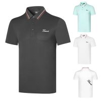 Titleist เสื้อยืดแขนสั้นผู้ชาย2023ใหม่เสื้อกอล์ฟลำลองเล่นกีฬานอกบ้าน Han Edition เสื้อโค้ทแห้งเร็วเสื้อโปโล