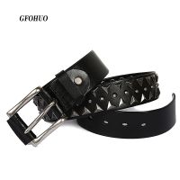 ►  Leather Heavy Metal Rivet Punk Belts Men Stud Cowboy Ceinture Homme Waist Cinturon Mujer