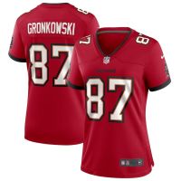 เสื้อกีฬาแขนสั้น ลายทีม NFL Jersey Tampa Bay Buccaneers Rob Gronkowski Game Jersey สําหรับผู้หญิง