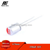 10Pcs ตัวเก็บประจุชนิดโซลิด16V 330UF DIP เมนบอร์ดความจุ330UF 16V 330 6*9มม.