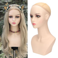 หุ่นนางแบบหญิง PVC Bald สีชมพู Make Up Manikin Head สำหรับเครื่องประดับ