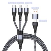 สาย USB C สำหรับชาร์จ3In2 5A รวดเร็วสำหรับสาย USB ชาร์จ3In1 6In1อย่างรวดเร็วสำหรับ14 13 12 Pro Max