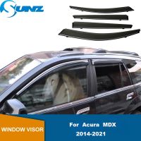 คิ้วกระจกรถรถยนต์สำหรับ Acura MDX 2014 2015 2016 2017 2018 2019 2020 2021บังแดดฝนช่องระบายอากาศมีเฉดสีหักเหลมแดด