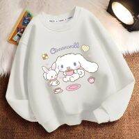 Sanrio Cinnamoroll เสื้อสเวตเตอร์เสื้อแบบสวมหัวเด็กของเล่นตุ๊กตาการ์ตูนอะนิเมะแขนยาว S ชุดวอร์มเด็กผู้หญิงเด็กชายชุดกีฬา Gif