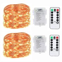 3 AA Battery LED String Light Garland Christmas Decor 8 Mode Remote Control Waterproof Copper Wire Lamp Fairy Lamp Wedding Party