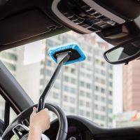 Auto Windshield Clean Brush / Car Glass Microfiber Wiper Cleaner / Detachable Car Window Brush / Cleaning Brush with Cloth Pad /Car Cleaning Tools