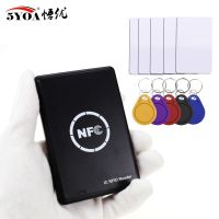 เครื่องทำสำเนาเครื่องถ่ายเอกสาร RFID สำหรับนักเขียนเครื่องอ่านการ์ด NFC อัจฉริยะ13.56คีย์การ์ดยูเอสบี Mhz โปรแกรมเมอร์การ์ด IC UID S50แท็ก ISO14443A MF