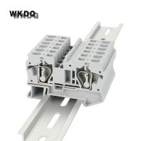 Wire Electrical Connector ST6 10Pcs Spring-cage 6mm Feed-Through Wiring Return Pull Cable Plug ST 6 Din Rail Terminal Block