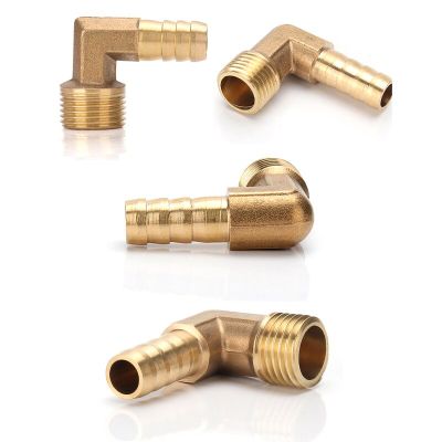 Brass Hose Barb Fitting Elbow 6/8/10/12/16/19mm To 1/4 1/8 1/2 3/8" BSP Male Thread Barbed Coupling Connector Joint Adapter Pipe Fittings Accessories