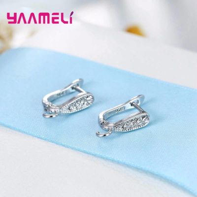Factory Price Fashion 925 Sterling Silver Hoop Earrings Components For DIY Jewelry Accessory Hook Ear Wire Finding