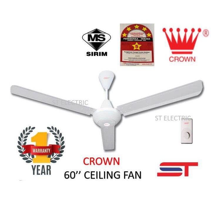 CROWN /KDK CEILING FAN K15V0 60 inch / 150cm 3 BLADE KIPAS SILING / KDK