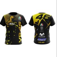 2023 ผู้ชายเสื้อยืด vr46 movistar เต็มระเหิด 3dt เสื้อแขนสั้นพิมพ์