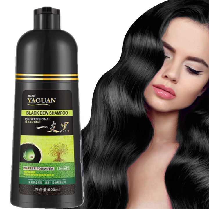 MOST TRUSTED Yaguan Black Dew Shampoo Herbal Essence Gray Hair Color ...