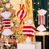 Large Christmas Painted Candy Cane Red White Artificial Lollipops Xmas Tree Hanging Pendant for New Year 2023 Navidad Gift Toys