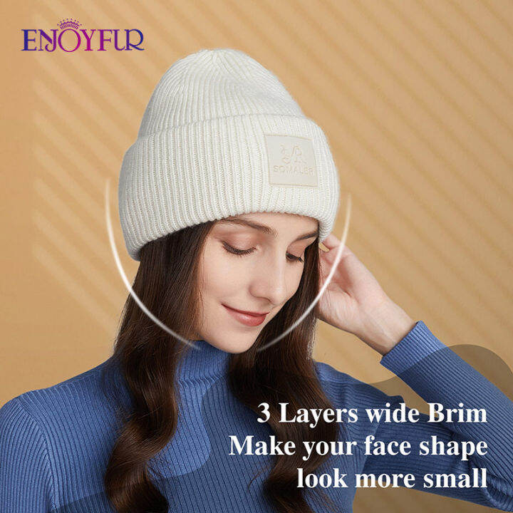 enjoyfur-women-winter-beanie-hat-soft-warm-wool-knit-beanie-female-fashion-lightweight-casual-cuffed-skull-ski-caps