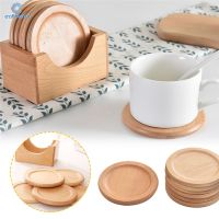 ☇﹍▣ CR 1PCS/SET Beech Wood Coaster Placemats Wooden Coaster Round Shape Insulation Cup Mat Coffee Tea Cup Pad