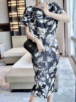 2MUAY รุ่น GPC92363 FLOWER PRINTED PLEAT DRESS เดรสผู้หญิง เดรสพลีทคุณภาพ 3สี FREE SIZE