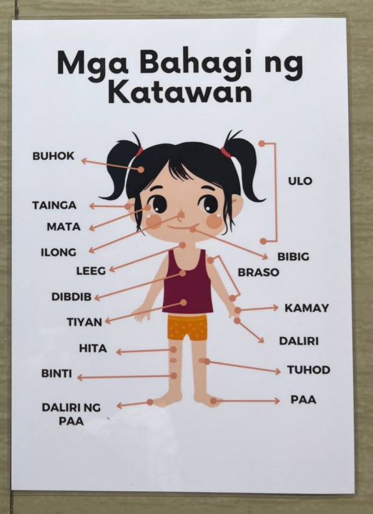 TAGALOG Educational Learning Materials For Kids Laminated A4 Size Chart ...