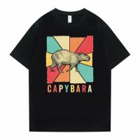 Retro Vintage Capybara Tshirt Loose Tee Mens Tshirt T