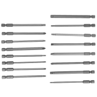 16Pcs Long Magnetic Screwdriver Bits Set Slotted+Cross+Hex+Torx Drill Bit Set 1/4 Inch Hex Shank 100mm Length