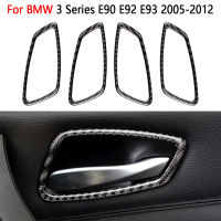 สำหรับ BMW E90 E92 E93 3 Series 320i 325i 2005-2012รถคาร์บอนไฟเบอร์ภายในประตู Handle กรอบสติกเกอร์ Trim อุปกรณ์เสริมอัตโนมัติ