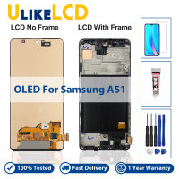 6.5 OLED Display สำหรับ Samsung Galaxy A51จอแสดงผล LCD Touch Screen Digitizer แผงลายนิ้วมือสำหรับ Samsung A515 A515F LCD