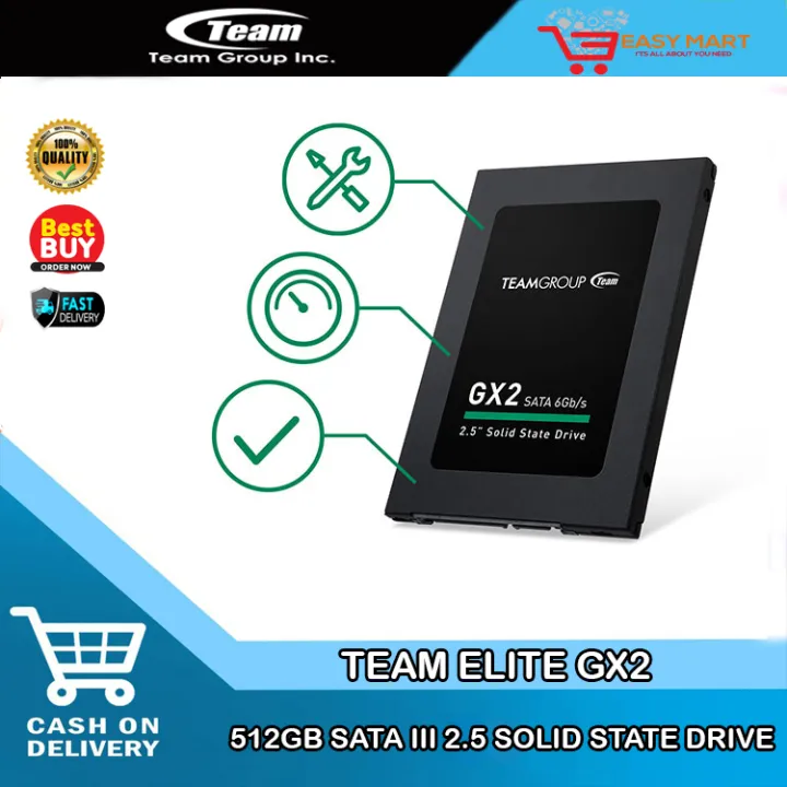 Team Elite GX2 512GB Sata III 2.5 Solid State Drive. Team Elite GX2