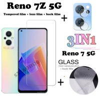 (3IN1) ฟิล์มกระจกนิรภัย OPPO Reno 7Z 5G,ฟิล์มป้องกันหน้าจอกระจกนิรภัย Reno7 Z 5G